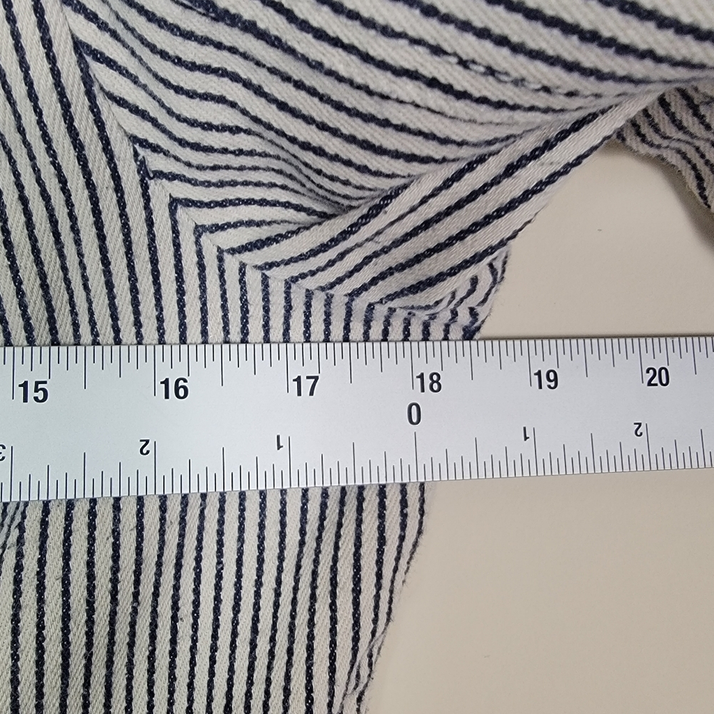 LAL Live a‎ Little Brown White Striped Cotton Button Up Jacket Sz M - Picture 6 of 8